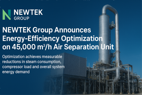 NEWTEK Group annoncerer energi-effektivitetsoptimering på 45.000 M³/H luftsep...